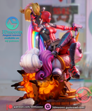 N018 - Marvel character model design stl file, The Female Deadpool statue design, 3d stl file instant download files