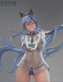 TU016 - Female Character design,Nikke Helm (Aquamarine)，3d STL resin print download files