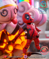 N018 - Marvel character model design stl file, The Female Deadpool statue design, 3d stl file instant download files