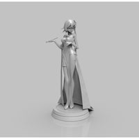 A425 - Waifu character design, hot girl with cheongsam design statue, STL 3D model design print download file