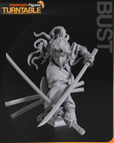 TU013 - Character design, Samurai cat girl , 3d stl resin print files