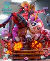 N018 - Marvel character model design stl file, The Female Deadpool statue design, 3d stl file instant download files