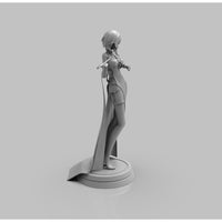 A425 - Waifu character design, hot girl with cheongsam design statue, STL 3D model design print download file