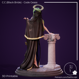 TU013 - Female Character design, BlackBride_Back，3d STL resin print download files