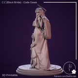TU013 - Female Character design, BlackBride_Back，3d STL resin print download files