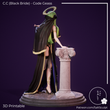 TU013 - Female Character design, BlackBride_Back，3d STL resin print download files
