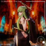 TU013 - Female Character design, BlackBride_Back，3d STL resin print download files