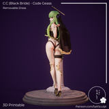 TU013 - Female Character design, BlackBride_Back，3d STL resin print download files