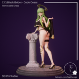 TU013 - Female Character design, BlackBride_Back，3d STL resin print download files