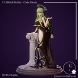 TU013 - Female Character design, BlackBride_Back，3d STL resin print download files