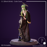 TU013 - Female Character design, BlackBride_Back，3d STL resin print download files