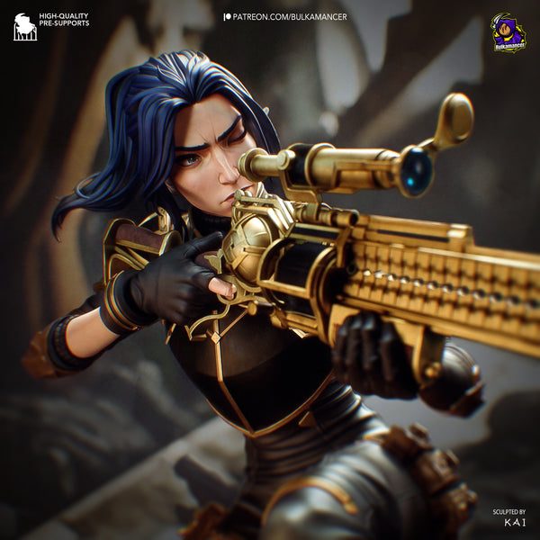 TU047 - Games character design, Caitlyn - Arcane , 3D Printer Files, 3d STL resin print download files