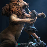 MAN191 - Legendary Character design, Heracles and Nemean Lion ，3d STL resin print download files