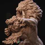 MAN191 - Legendary Character design, Heracles and Nemean Lion ，3d STL resin print download files
