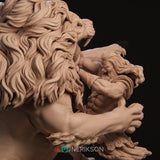 MAN191 - Legendary Character design, Heracles and Nemean Lion ，3d STL resin print download files