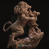 MAN191 - Legendary Character design, Heracles and Nemean Lion ，3d STL resin print download files