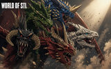 R330 - Dragon Character design, Tiamat from Dungeons & Dragons, 3d STL resin print download files