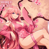 Qipao Yae Miko from Genshin Impact, Female Character design，3d STL resin print download files (TU150)