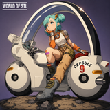 Bulma from Dragon Ball，Anime Character design, 3d STL resin print download files（B188）