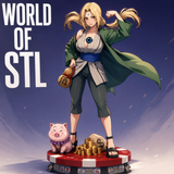 Tsunade the Naruto，3D STL model design download print  files, Anime character design（R026）