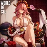 Yae Miko from Genshin Impact - High Detail Character for Resin Printing, 3d stl file instant print download files ( Y024 )