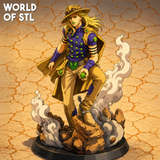 Gyro Zeppeli fanart figure from JoJo's Bizarre Adventure: Steel Ball Run - High Detail Character for Resin Printing, 3d stl file print download ( Y034 )