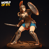 The Greek Female Warrior, Legendary character design , STL 3D model design print download files (A072)