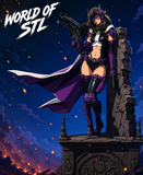 Huntress (Helena Bertinelli) from DC Comics , STL 3D model design print files (A090)