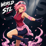 Sakura From the Naruto - High Detail Character for Resin Printing, 3d stl file print download ( Y039 )