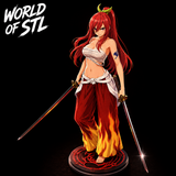Erza Scarlet from Fairy Tail, NSFW Female Character design, 3d STL resin print download files (TU163)