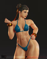 R017 - 3D STL model design download print  files, Games character design, Chun li Bikini