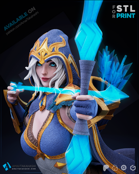 MEI119 - Games character design, Ashe - League of Legends, 3d stl print download files