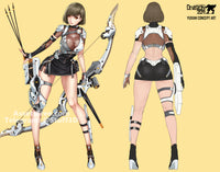 M412 - Concept character design file, the bow girls, 3D stl file dropbox instant download