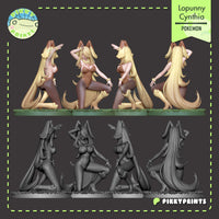 TU107 - Female Character design，Pokemon - Cynthia (Lopunny)，3d STL resin print download files