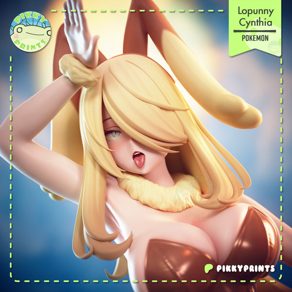 TU107 - Female Character design，Pokemon - Cynthia (Lopunny)，3d STL resin print download files