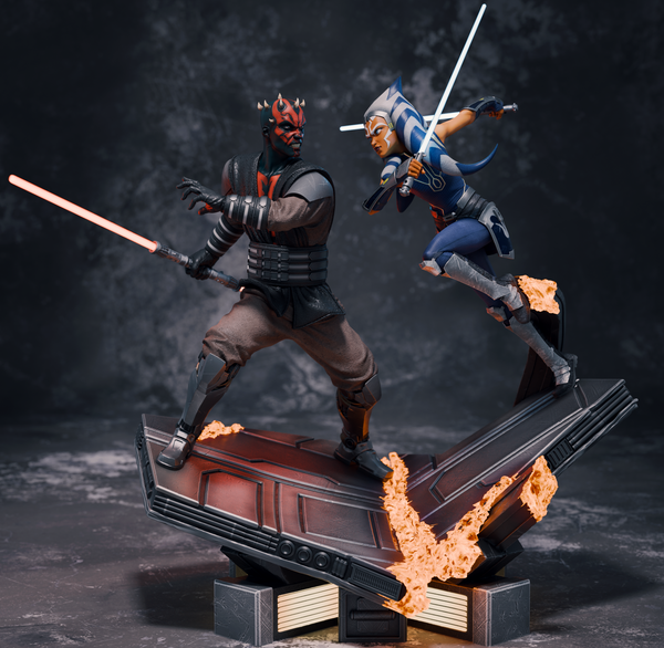 MAN112 - Legendary Character design, Ahsoka Tano vs Darth Maul Diorama，3d STL resin print download files