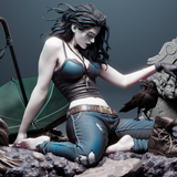 MN012 - Fantasy female character, Sandman Death , 3d stl print download files