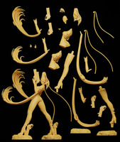 R211 - Games character design, Nxfw Bayonetta , 3d Stl file instant download