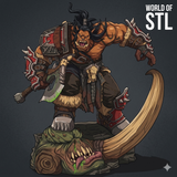 Grommash Hellscream from War of Warcraft，Legendary Games Character design,3d STL resin print download files（Y004)