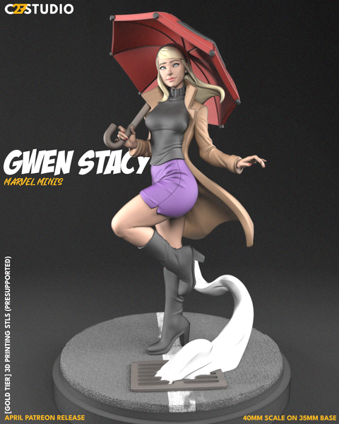 TU173 - Female Character design, Gwen Stacy ，3d STL resin print download files