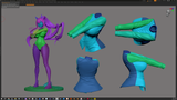 TU016 - Female Character design,Nikke Helm (Aquamarine)，3d STL resin print download files