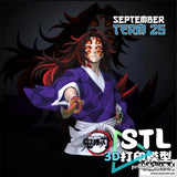 Kokushibo Demon Slayer Bust Digital STL Sculpture，Anime Games Character design, 3d STL resin print download files (B191)