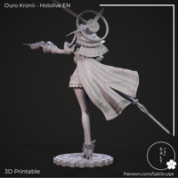 TU083 - Female Character design，Ouro Kronii - Hololive，3d STL resin print download files