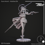 TU083 - Female Character design，Ouro Kronii - Hololive，3d STL resin print download files