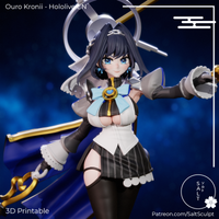 TU083 - Female Character design，Ouro Kronii - Hololive，3d STL resin print download files
