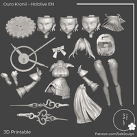 TU083 - Female Character design，Ouro Kronii - Hololive，3d STL resin print download files