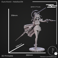 TU083 - Female Character design，Ouro Kronii - Hololive，3d STL resin print download files