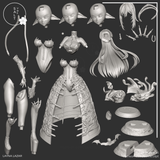 Layna Lazar - Dark Gothic Goddess from Social Media Character design,3d STL resin print download files (R325)