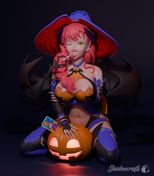 MN026 - Fantay female character design, Pumpkin Luna, 3d stl resin print download files