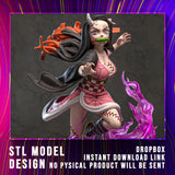 M244 - 3D anime character model design file, Nezuko from Demon Slayer Nxsf, 3d stl dropbox instant download link